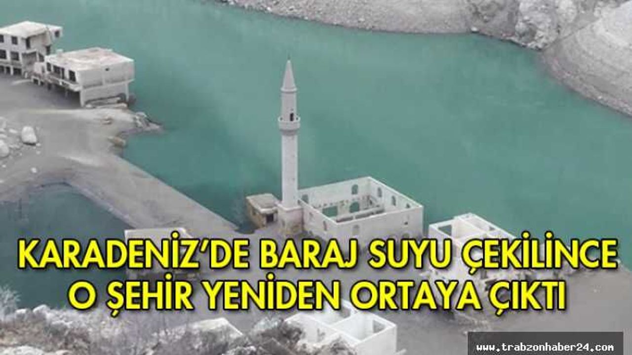 Baraj suyu çekilince eski yerleşim ortaya çıktı
