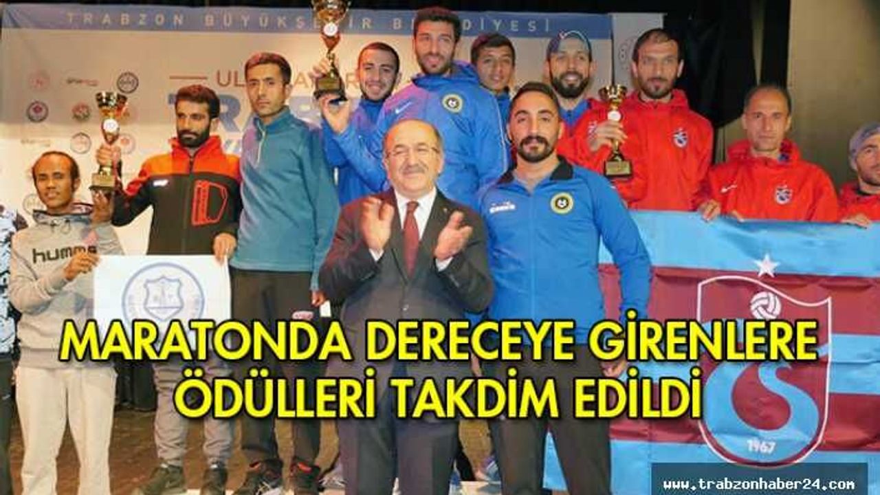 Maratonda dereceye girenlere ödülleri takdim edildi