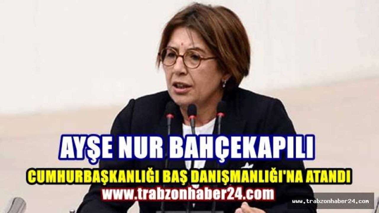 Ayşe Nur Bahçekapılı Cumhurbaşkanlığı Başdanışmanlığı'na atandı!
