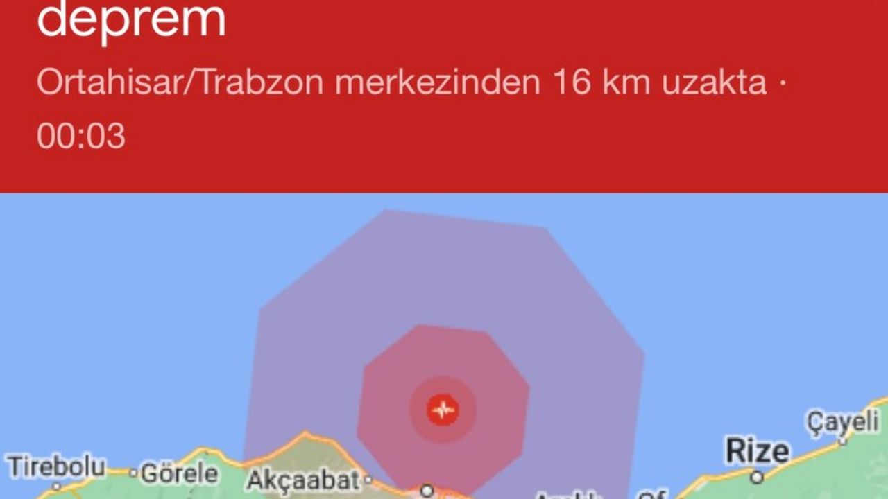 Trabzon’da Korkutan Deprem