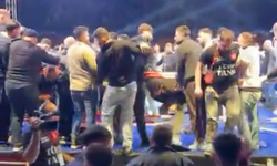Trabzon’da boks maçında  Sandalyeler, yumruklar havada uçuştu...