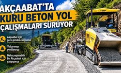 AKÇAABAT’TA KURU BETON YOL ÇALIŞMALARI SÜRÜYOR