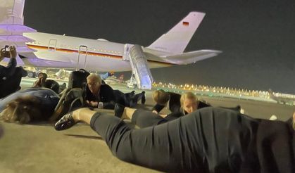 Almanya Başbakanı Scholz İsrail'de sirenler çalınca uçağın altına yattı