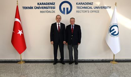 KTÜ Rektörü Prof. Dr. Hamdullah Çuvalcı, TÜBA Şeref Üyesi Prof. Dr. Emin Kansu ile bir araya geldi