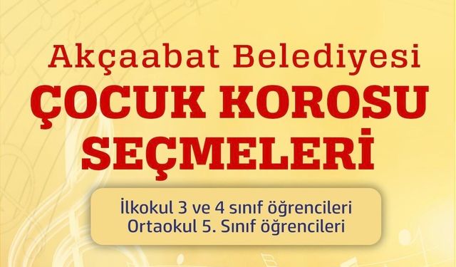 AKÇAABAT BELEDİYESİ ÇOCUK KOROSU İÇİN BAŞVURULAR BAŞLADI
