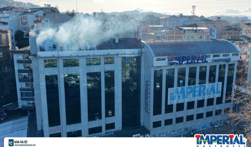 Özel İmperial Hastanesi'nde gerçekleştirilen yangın tatbikatı gerçeğini aratmadı.