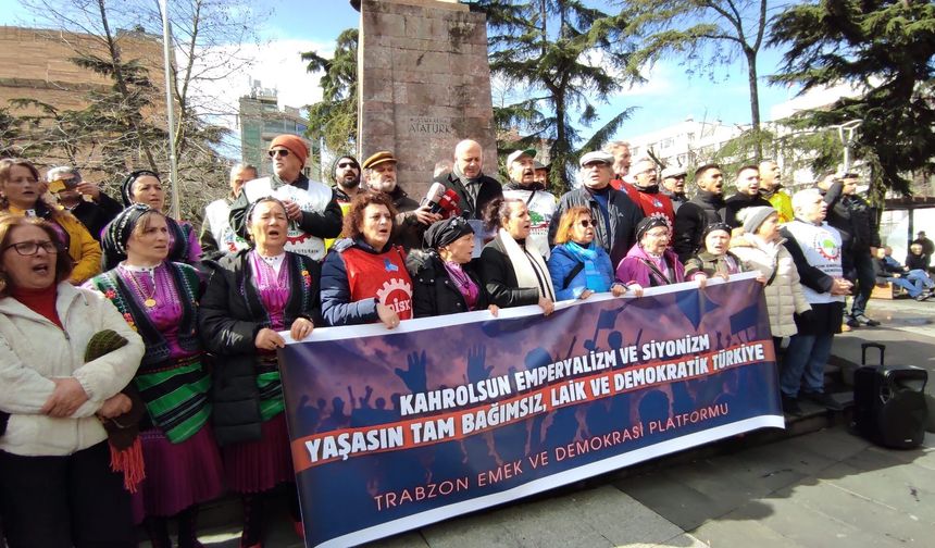Trabzon’da ABD ve İsrail’e karşı yürüyüş...