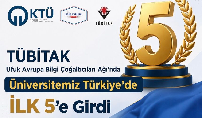 KTÜ, TÜBİTAK Ufuk Avrupa Bilgi Çoğaltıcıları Ağı'nda, Türkiye'de İlk 5'e Girdi