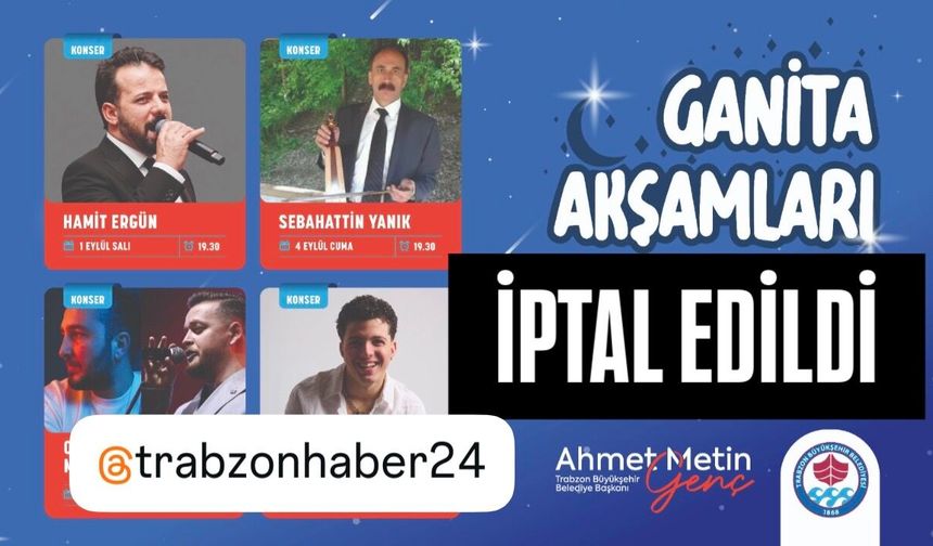 Trabzon’da Ganita Akşamları Ertelendi: Konserler İleri Bir Tarihe Ertelendi